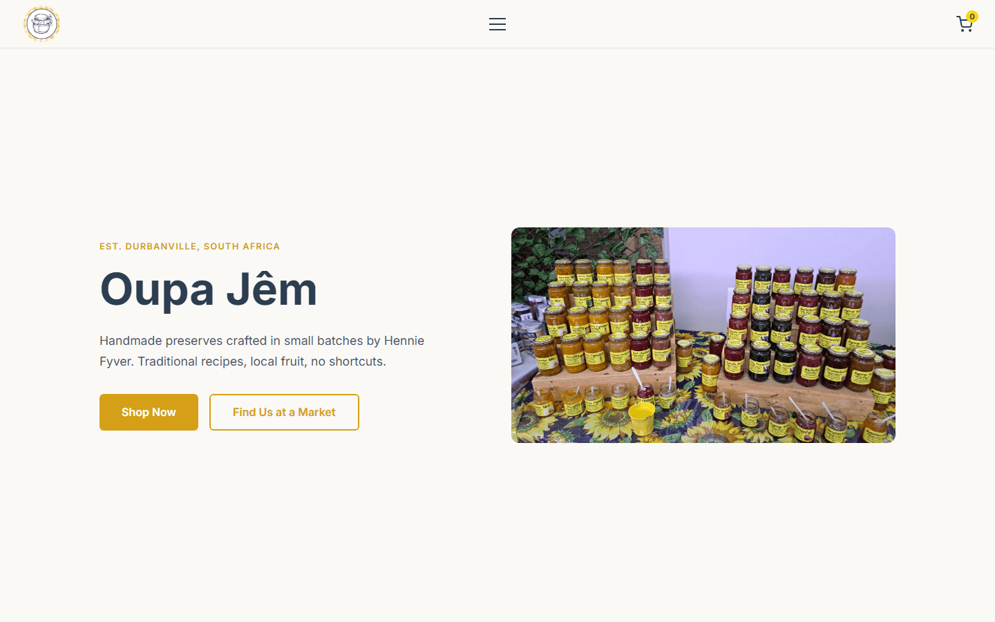 Oupa Jêm — screenshot of the live site